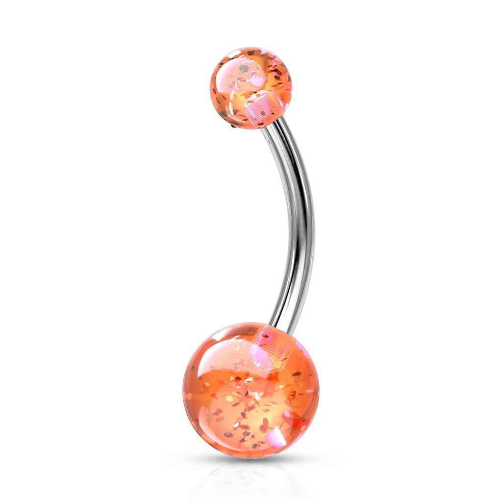 Belly Button Piercing Acrylic Glitter Ball