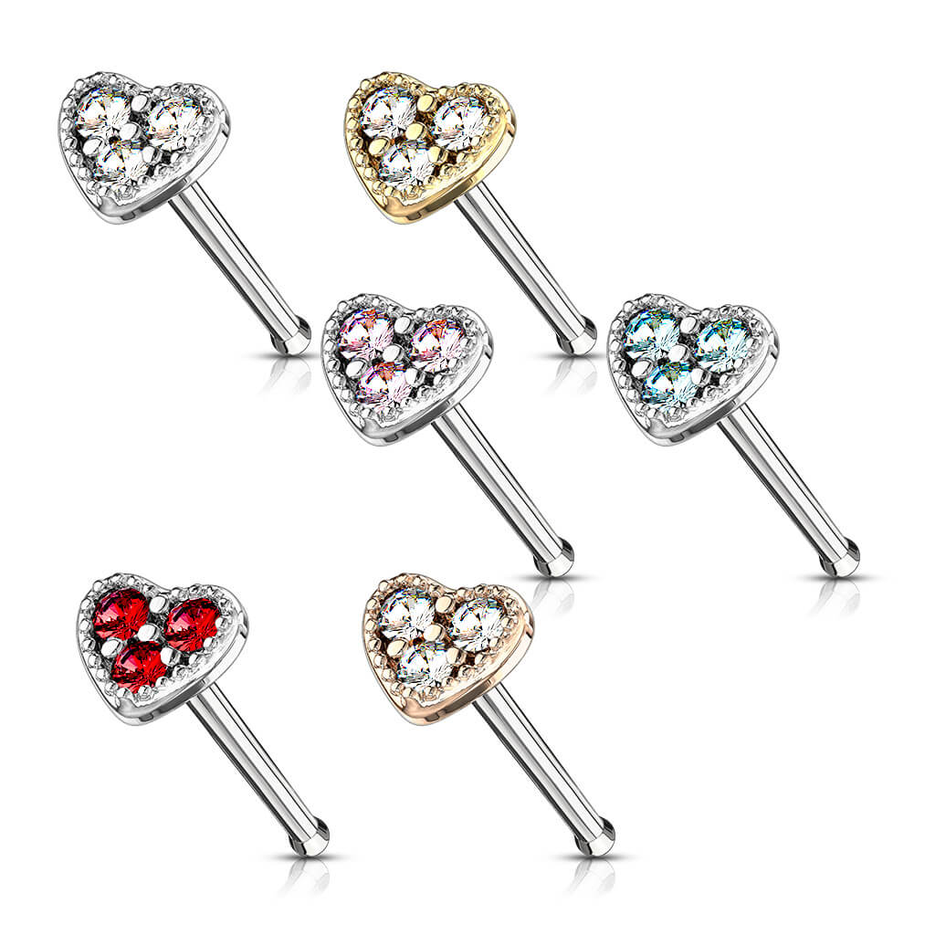 Stud Nasale Zircone a cuore
