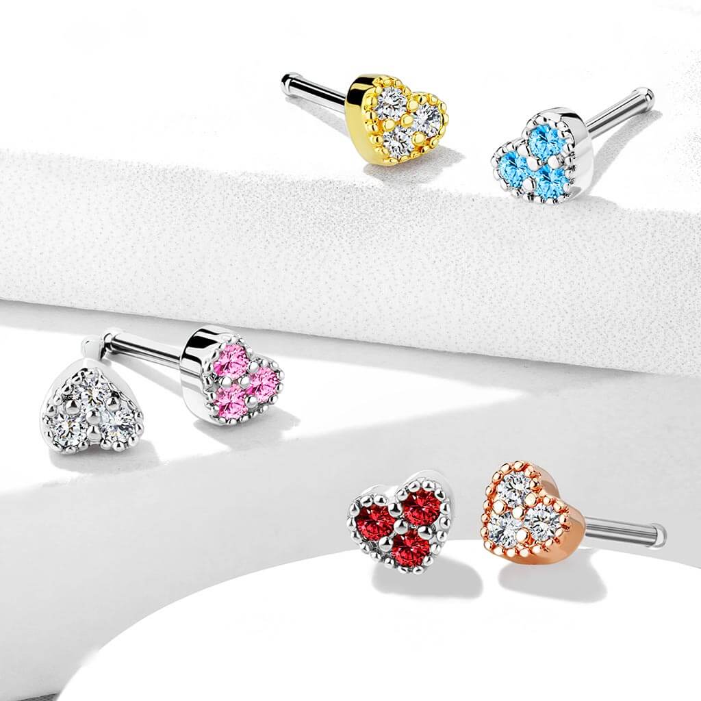 Stud Nasale Zircone a cuore