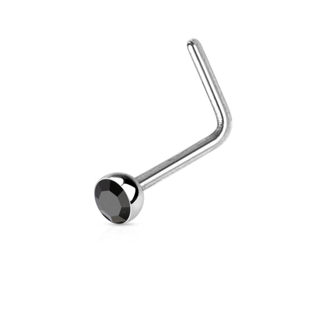 Nasenstecker L-Form Zirkonia Silber