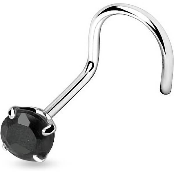 Argent 925 Nez Vis Zircone Ronde Argent