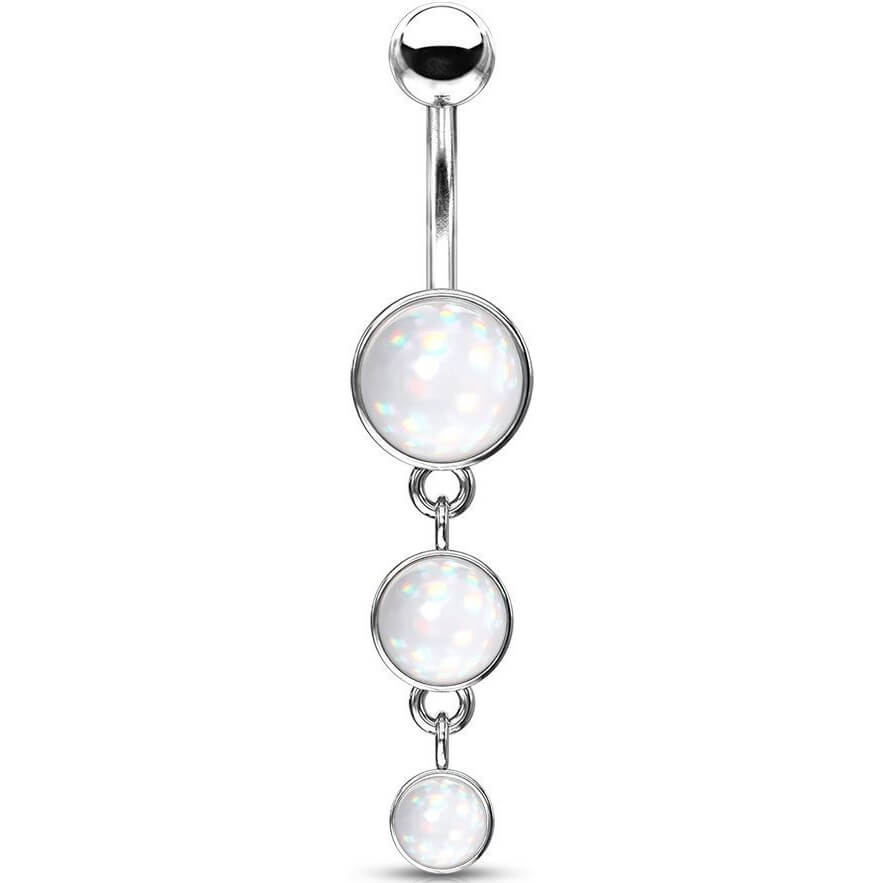 Belly Button Piercing 3 Illuminating synthetic Stone dangle