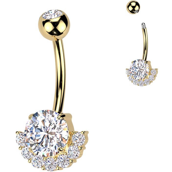 Belly Button Piercing titanium brass zirconias