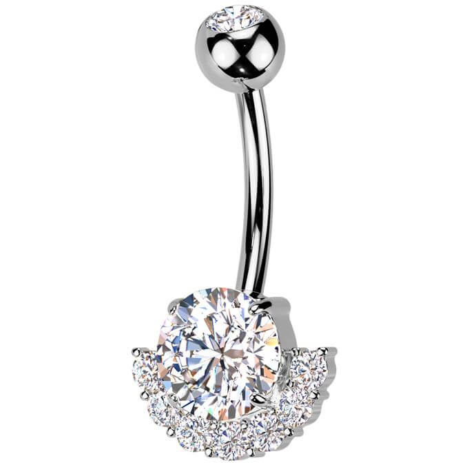 Belly Button Piercing titanium brass zirconias