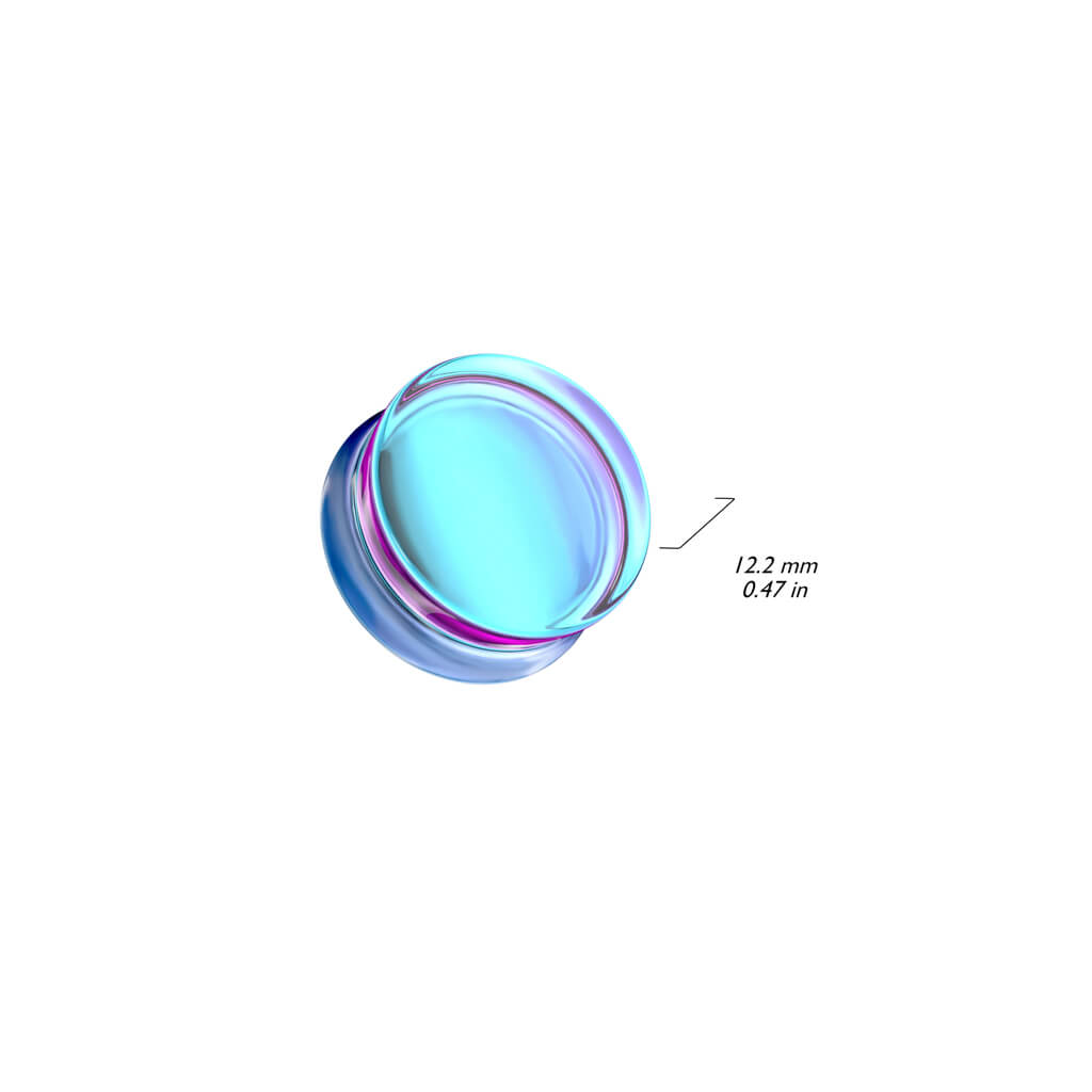 Cristal Plug Vidrio Iridiscente Morado