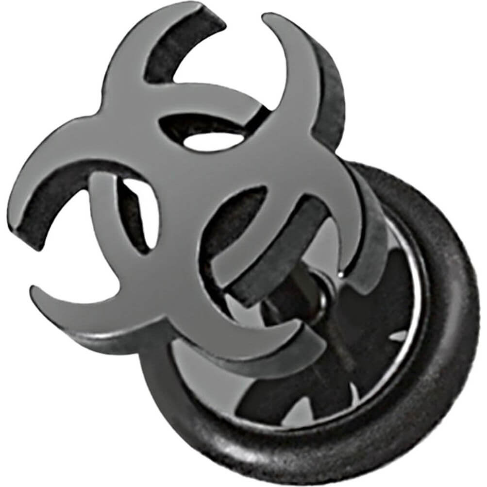 Plug falso Biohazard Negro Rosca interna