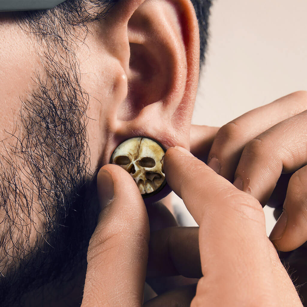 Plug Calavera en Cuerno de búfalo
