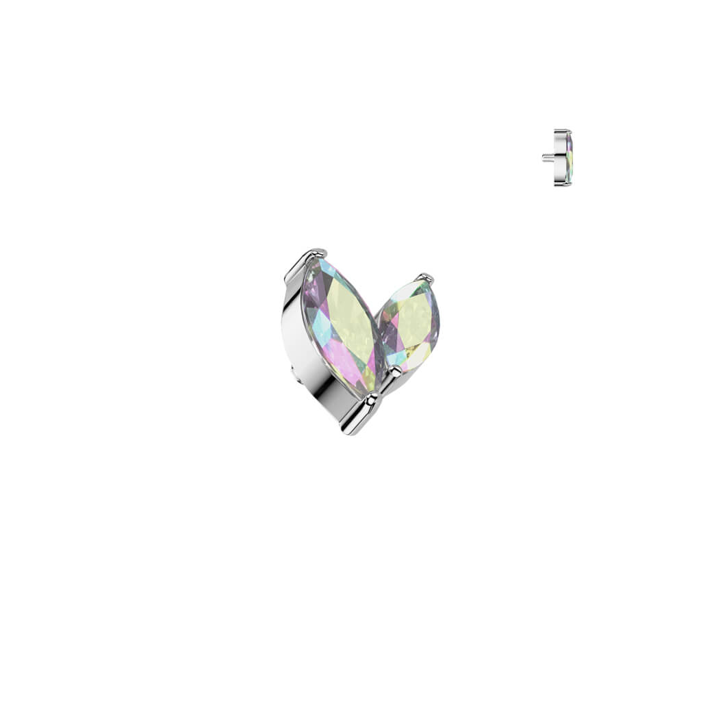 Titanium top zirconia marquise cut Internally Threaded