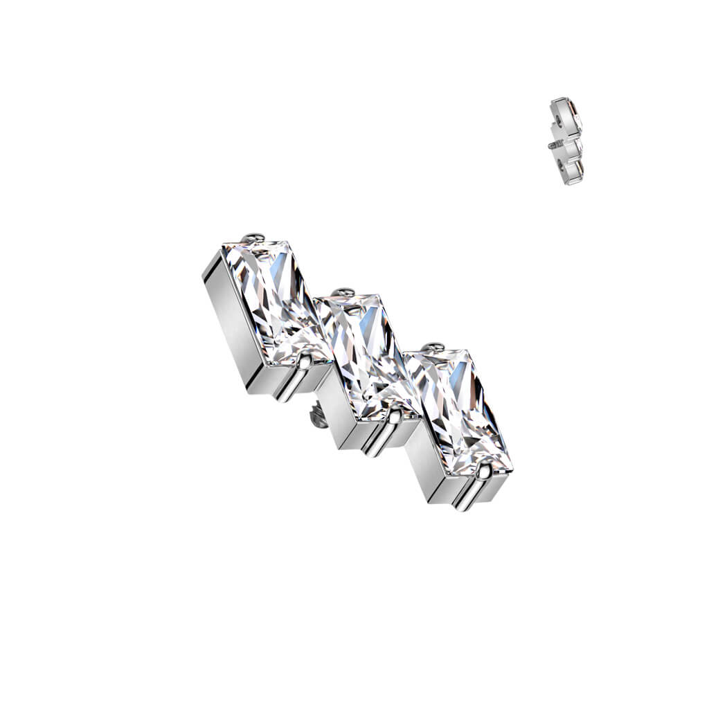 Titane Embout Embout 3 Zircones Filetage Interne
