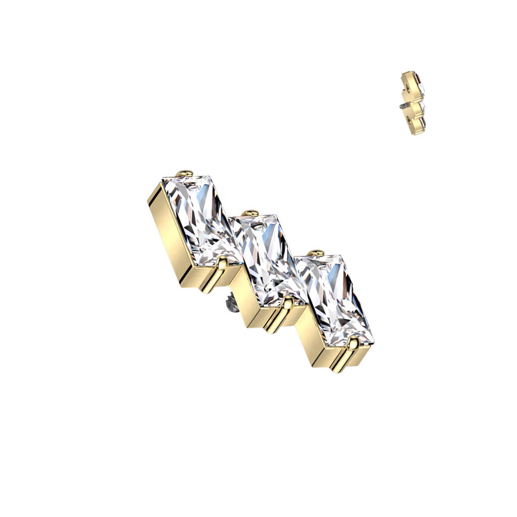 Titane Embout Embout 3 Zircones Filetage Interne