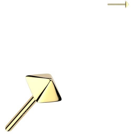 Solid Gold 14 Carat top small pyramid Push-In