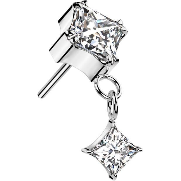 Titanio circonita pendiente engaste prong Push In