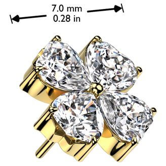 Titanium top flower zirconia Push-In