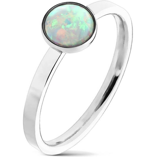 Opal Rund Silber