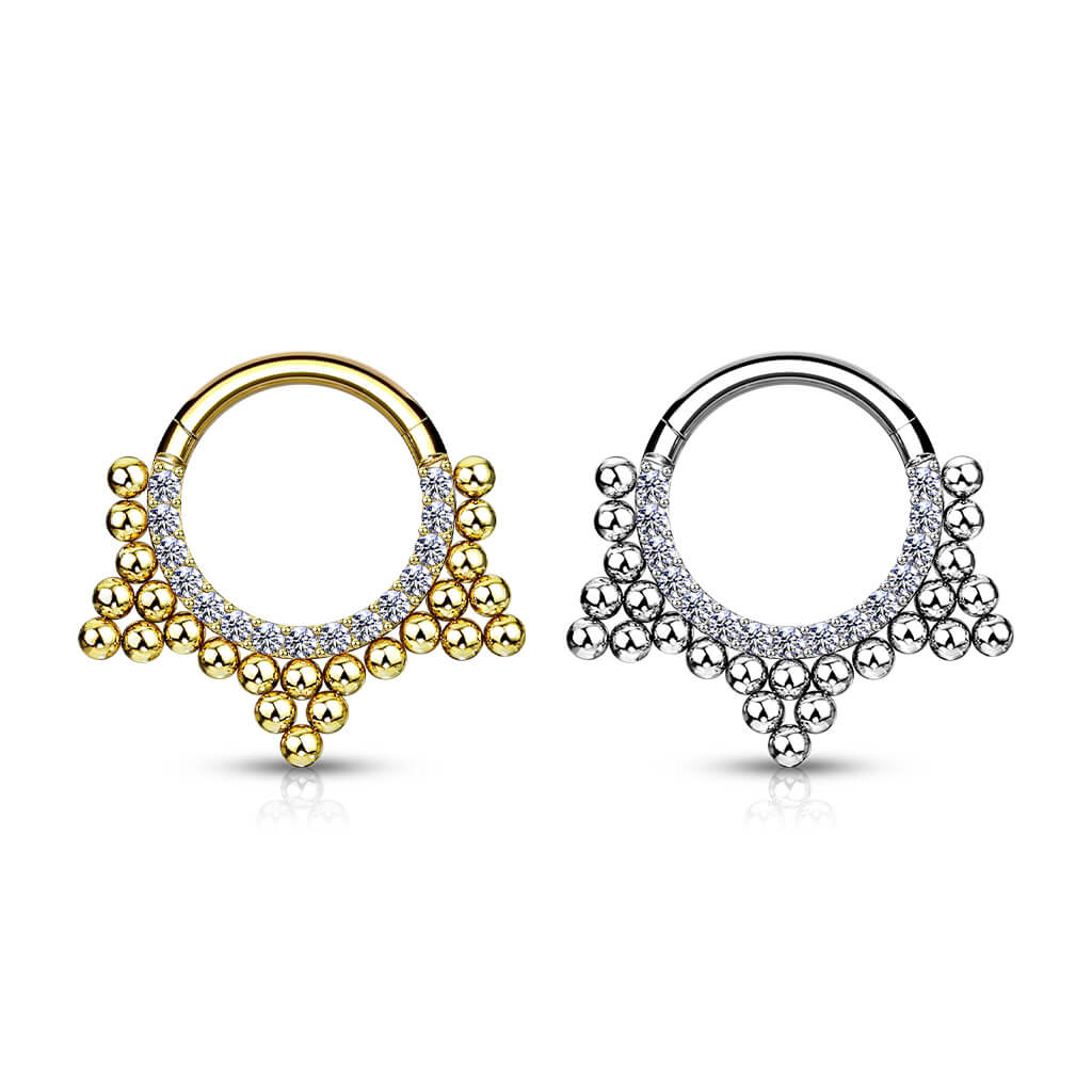 Ring Kugeln Zirkonia Clicker
