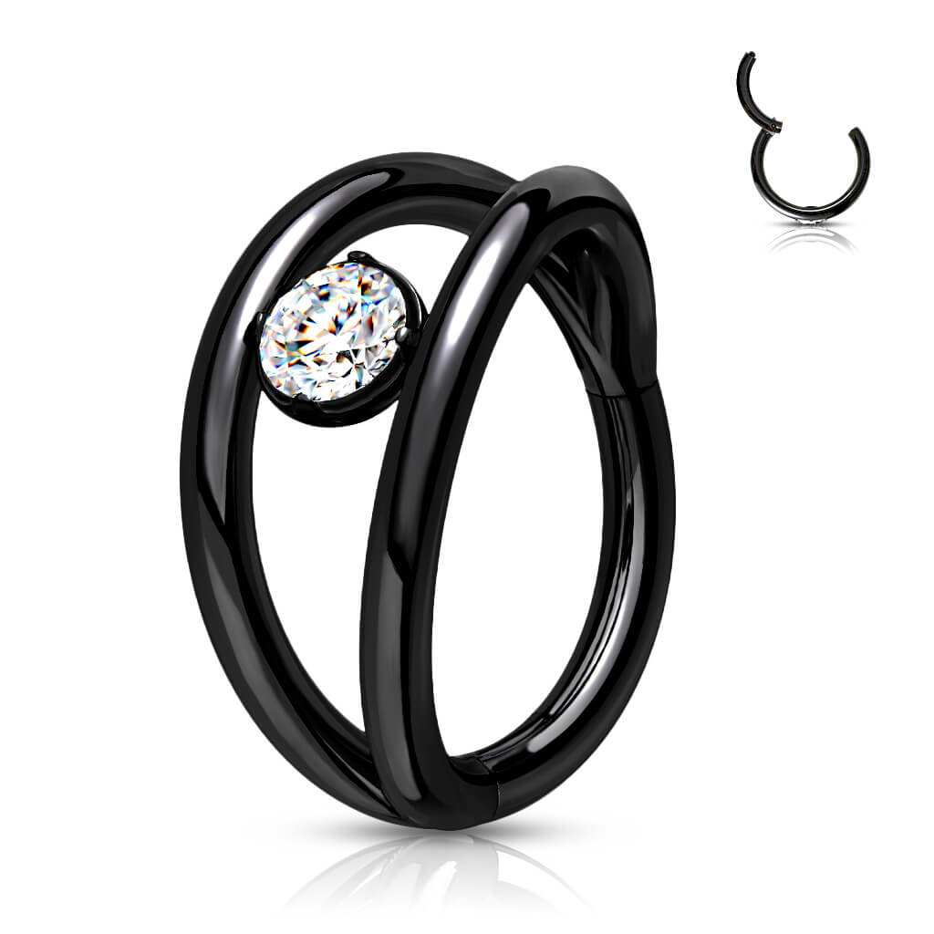 Anneau Bille Zircone Argent Cliqueur