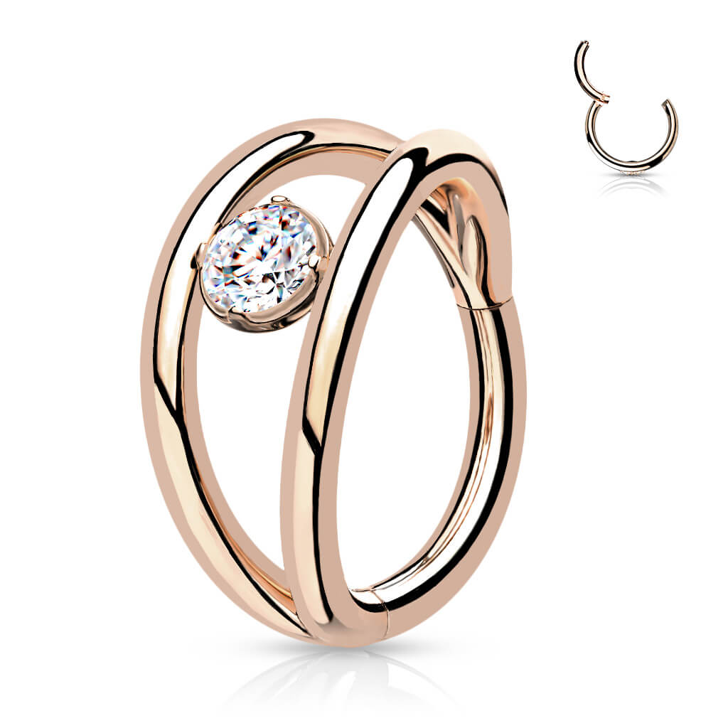 Anneau Bille Zircone Argent Cliqueur