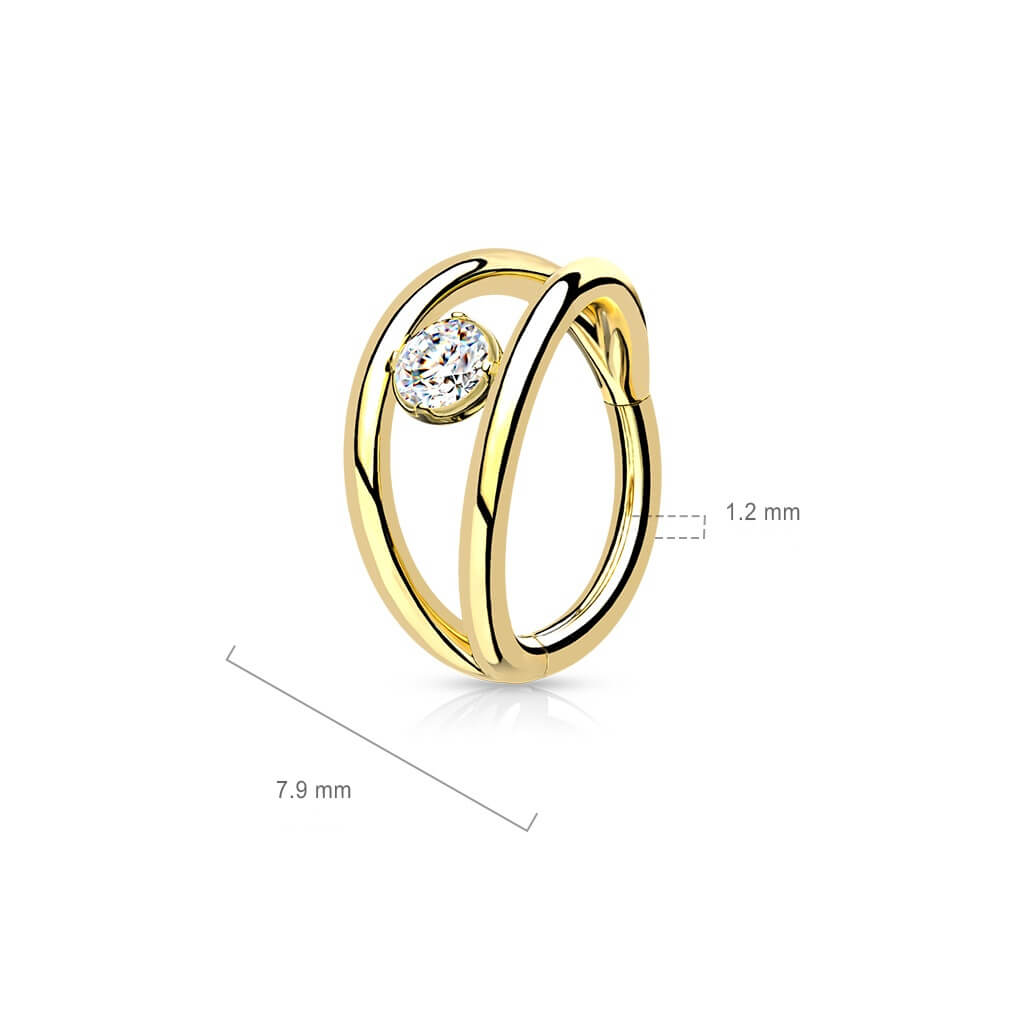 Anneau Bille Zircone Argent Cliqueur