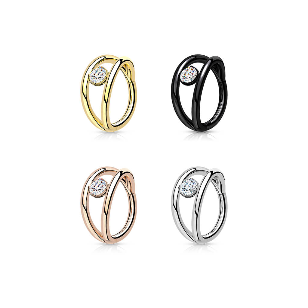 Anneau Bille Zircone Argent Cliqueur