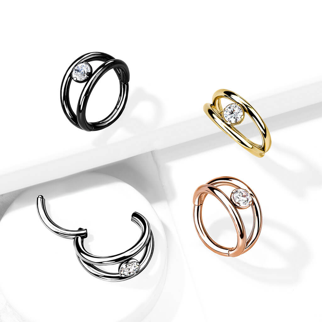 Anneau Bille Zircone Argent Cliqueur