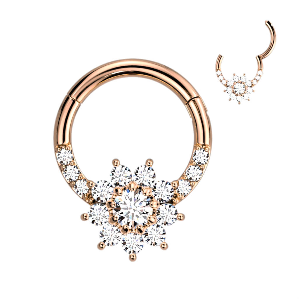 Anillo Circonita Flor Clicker
