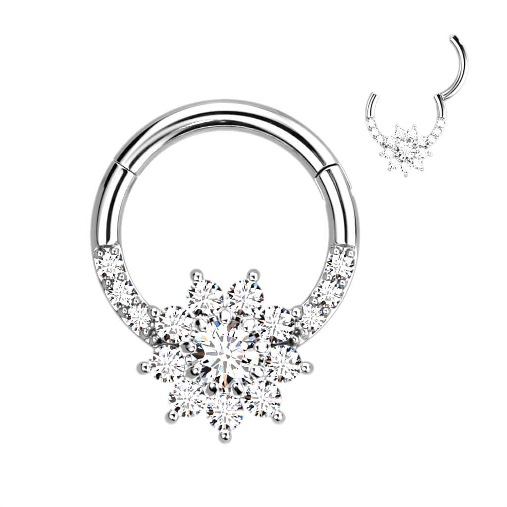 Anillo Circonita Flor Clicker