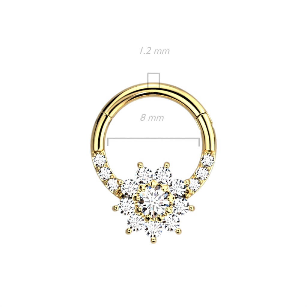 Anillo Circonita Flor Clicker