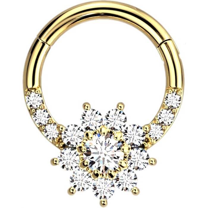 Anillo Circonita Flor Clicker