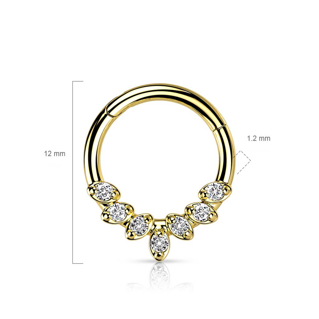 Anneau 7 Zircones Cliqueur