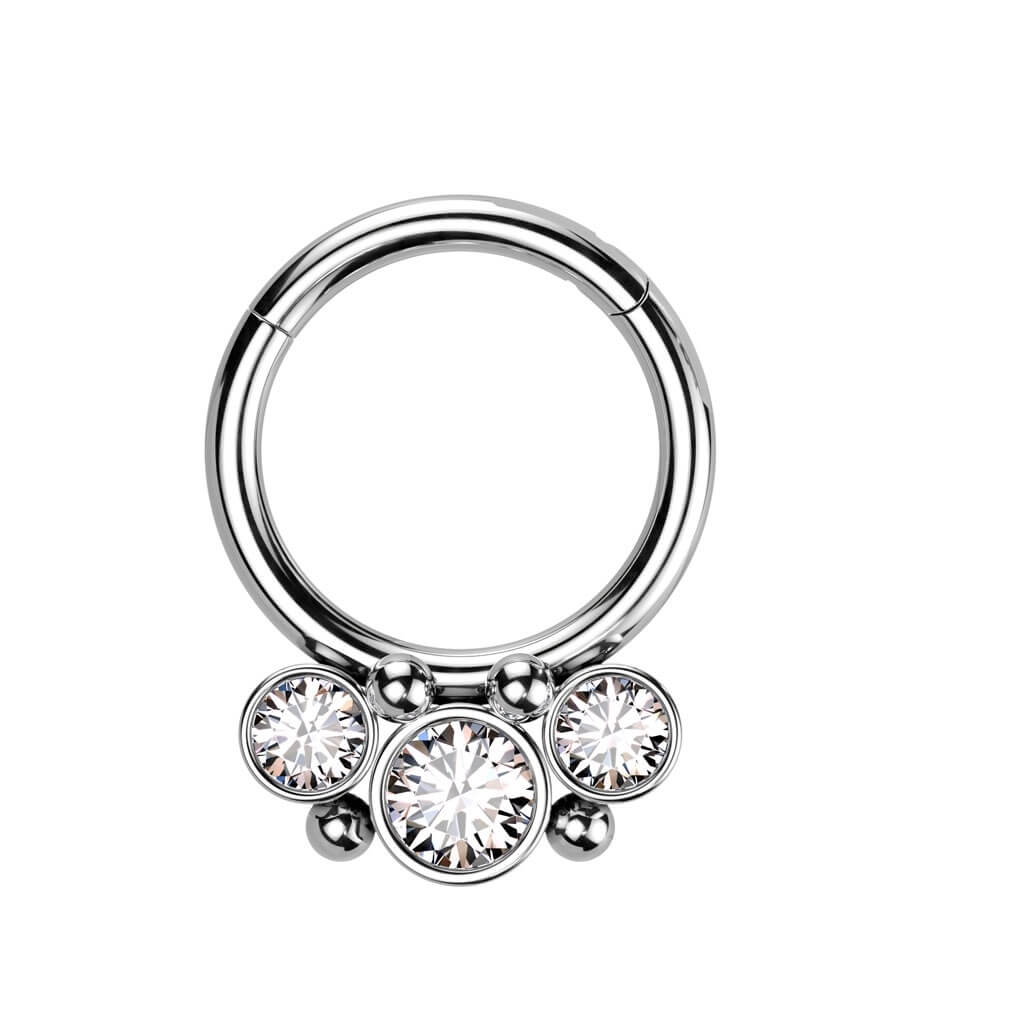 Anillo 3 Circonitas redondas Clicker