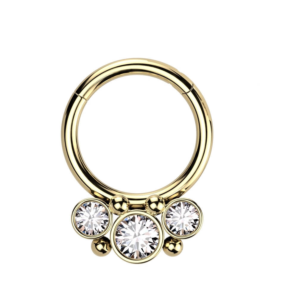 Anillo 3 Circonitas redondas Clicker