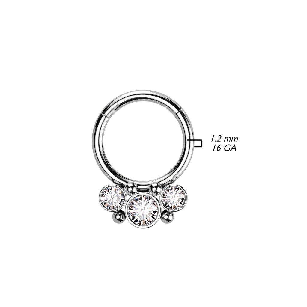 Anillo 3 Circonitas redondas Clicker
