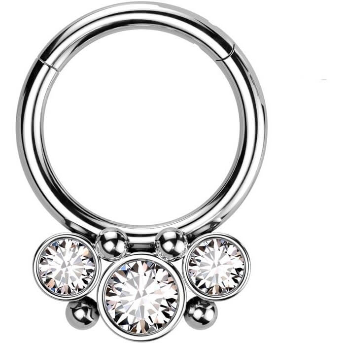 Anillo 3 Circonitas redondas Clicker