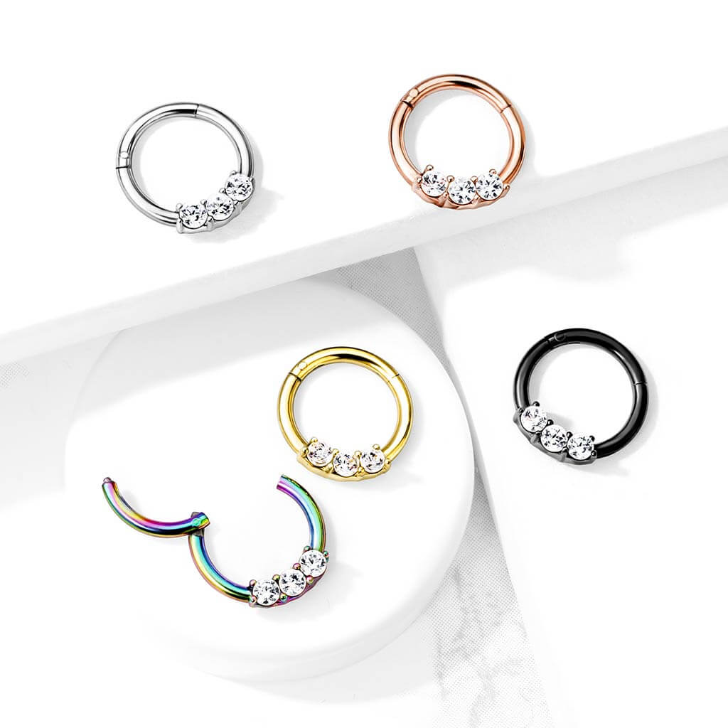 Anillo 3 Circonita Clicker