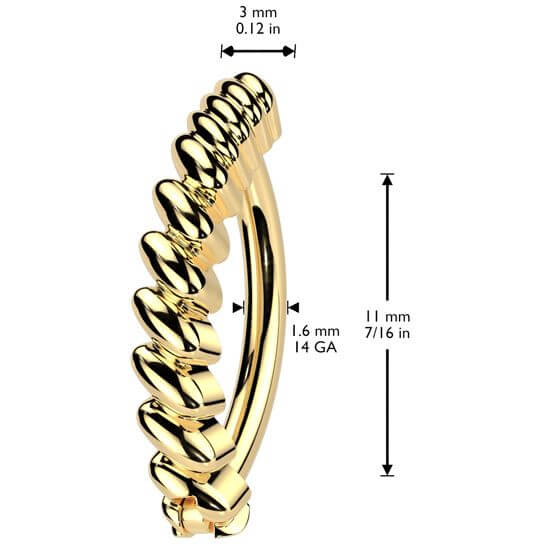 Belly Button Piercing twisted bar Clicker