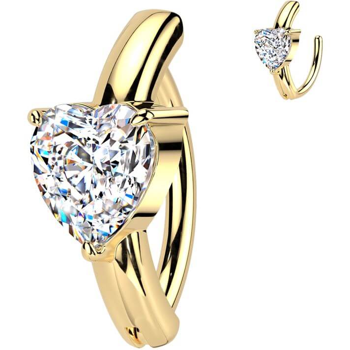 Belly Button Piercing heart zirconia Segment