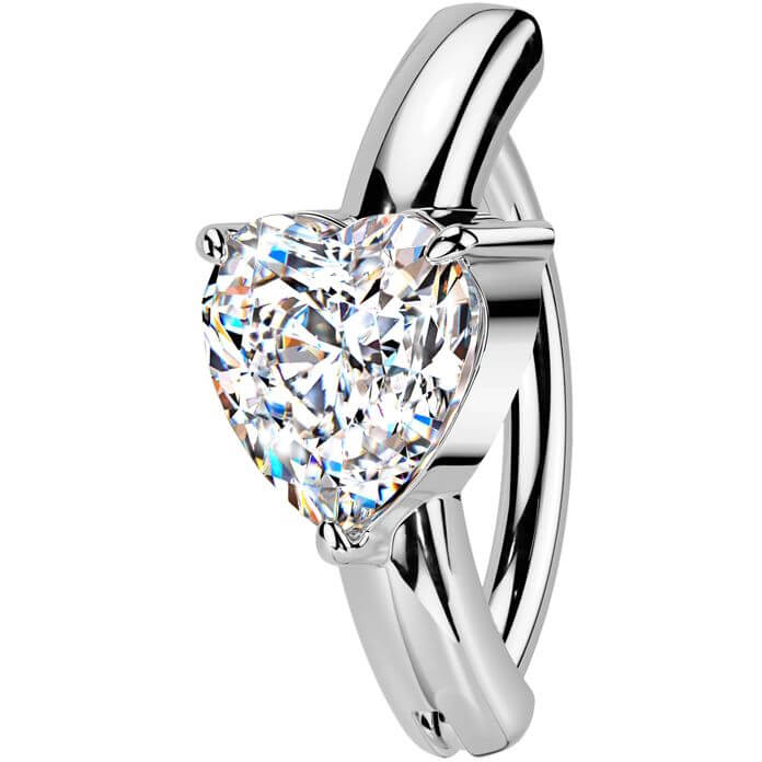Belly Button Piercing heart zirconia Segment
