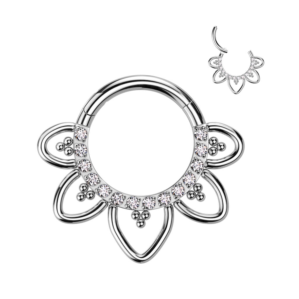Titanio Anillo Corazón Clicker