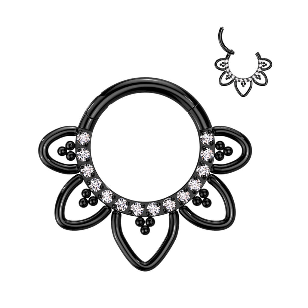 Titanio Anillo Corazón Clicker