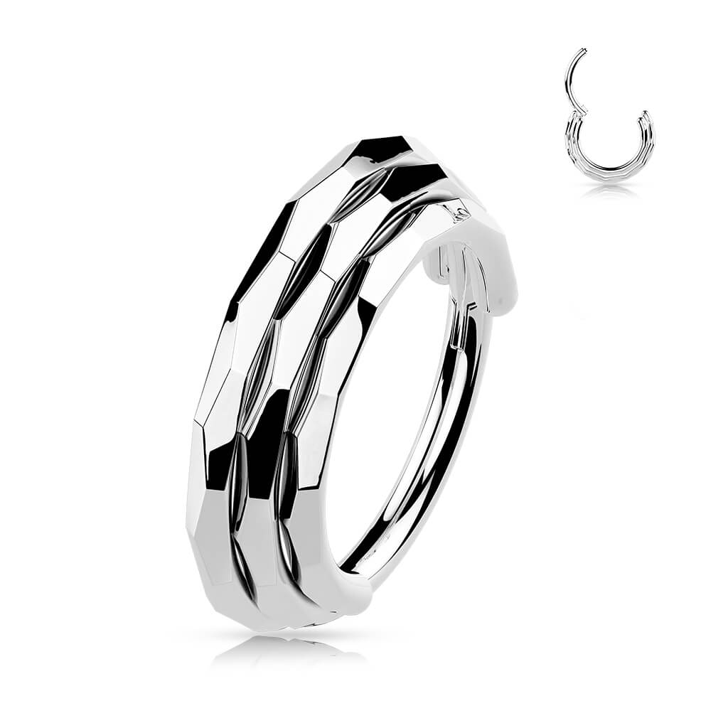 Titanium Ring Triple row Clicker