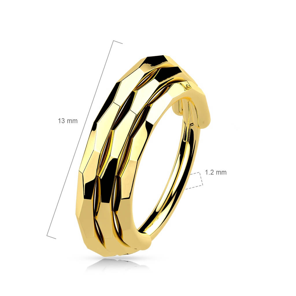Titanium Ring Triple row Clicker