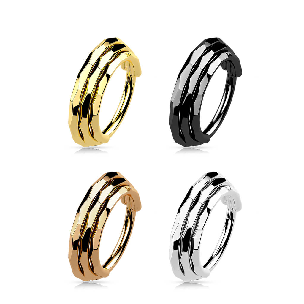 Titanium Ring Triple row Clicker