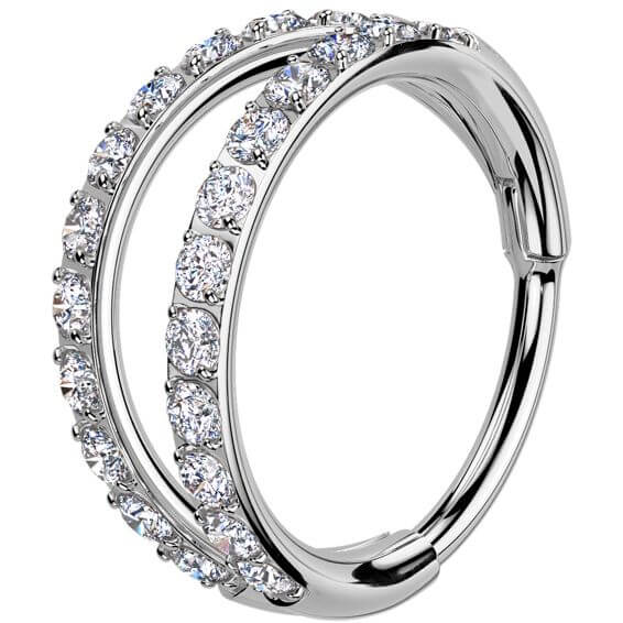 Titanium Ring double hoop zirconia Segment