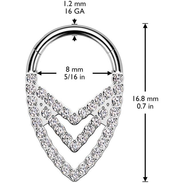 Titanium Ring triple chevron Segment