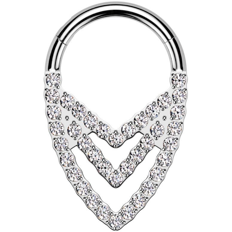 Titanium Ring triple chevron Segment