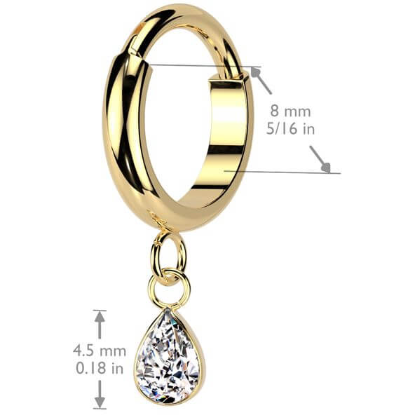 Titanium Ring zirconia dangle Segment