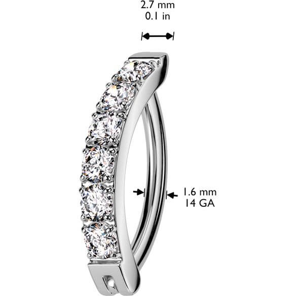 Titanium Belly Button Piercing Zirconias