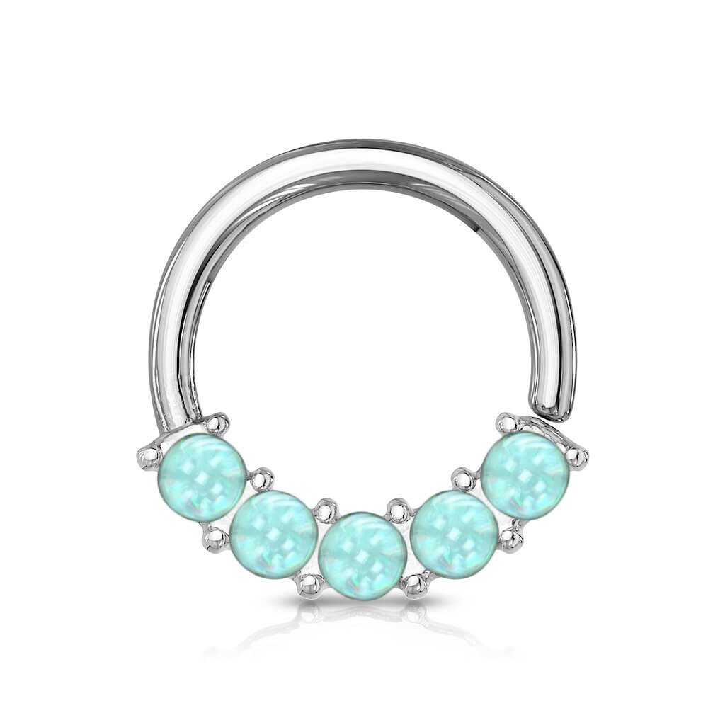 Anello Piercing 5 pietre sintentiche brillanti Pieghevole