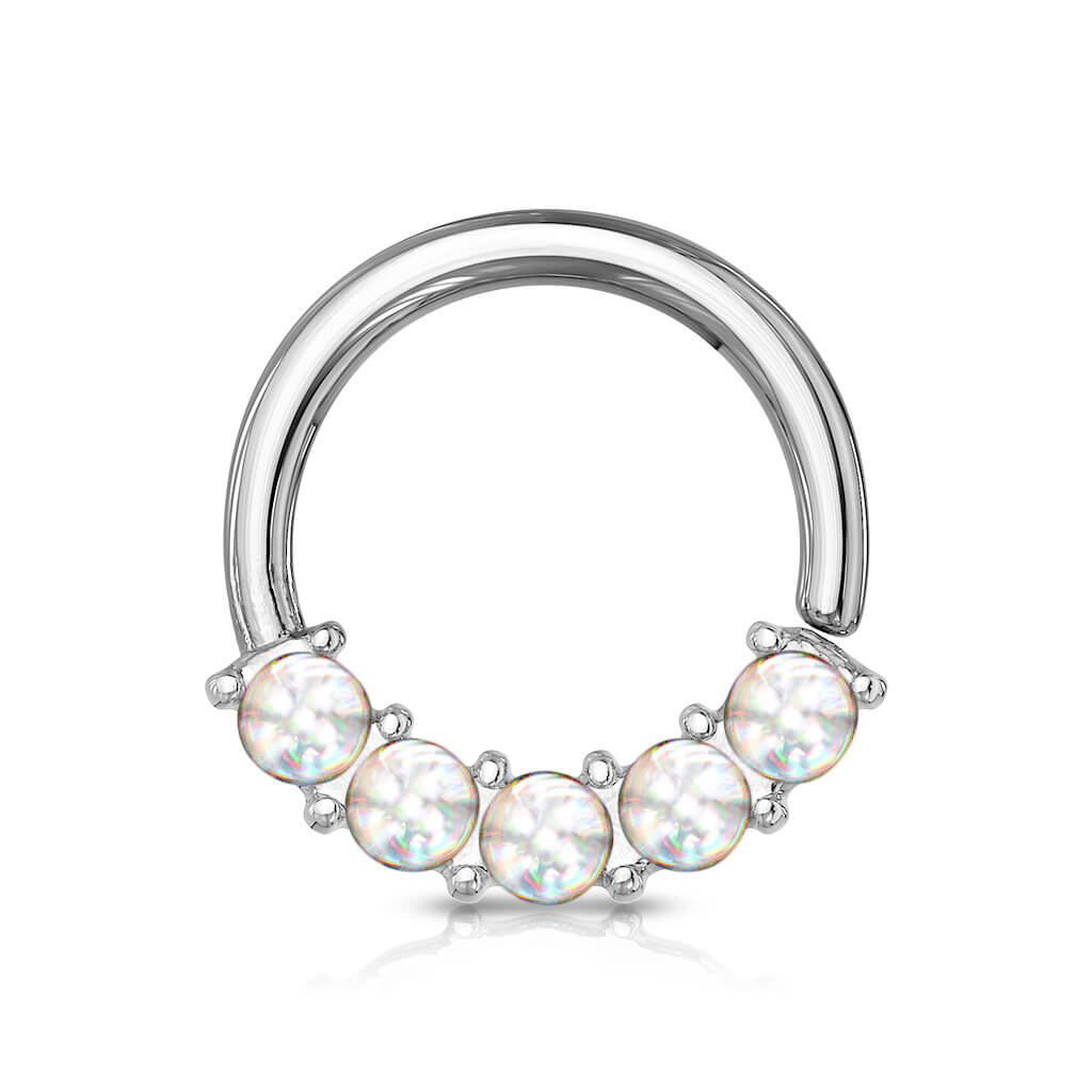 Anello Piercing 5 pietre sintentiche brillanti Pieghevole