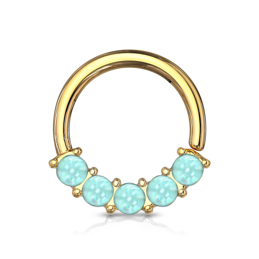 Anello Piercing 5 pietre sintentiche brillanti Pieghevole